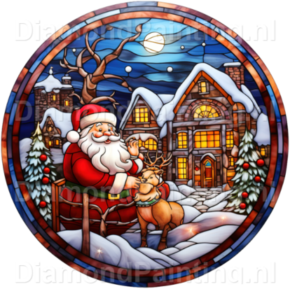 Diamond Painting Stained Glass Christmas Village 05