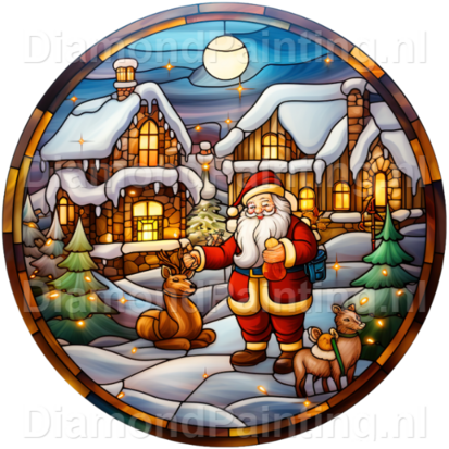 Diamond Painting Stained Glass Christmas Village 06
