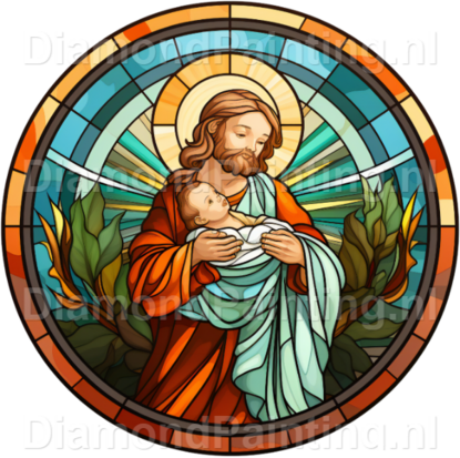 Diamond Painting Stained Glass Christmas Biblical Figures 01