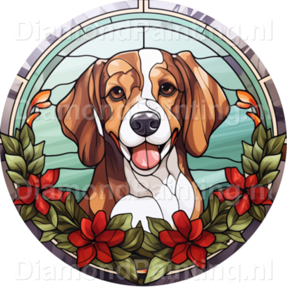 Diamond Painting Stained Glass Christmas Dog 04