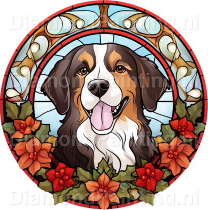 Diamond Painting Stained Glass Christmas Dog 07