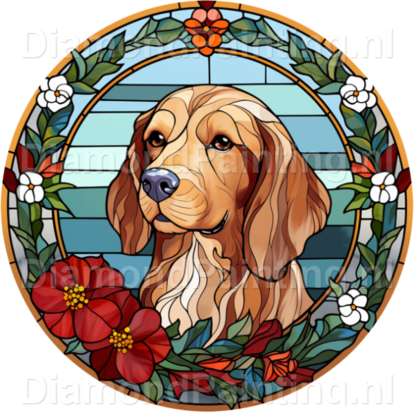 Diamond Painting Stained Glass Christmas Dog 08