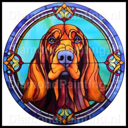Diamond Painting Glas im Blei Hund - Bluthund 03