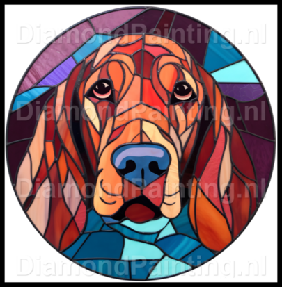 Diamond Painting Glas im Blei Hund - Bluthund 04