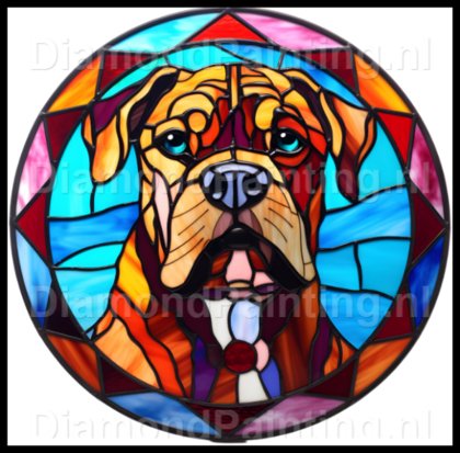 Diamond Painting Glas im Bleiglasstil Hund - Boxer 01