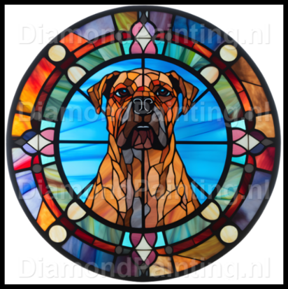 Diamond Painting Stained Glass Dog - Boxer 02