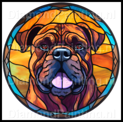 Diamond Painting Stained Glass Dog - Bullmastiff 01