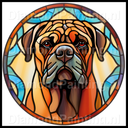Diamond Painting Stained Glass Dog - Bullmastiff 02