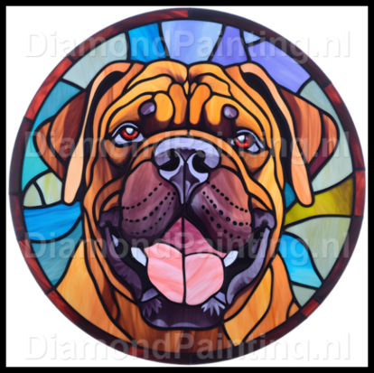 Diamond Painting Stained Glass Dog - Bullmastiff 03