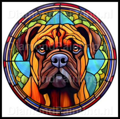 Diamond Painting Stained Glass Dog - Bullmastiff 04