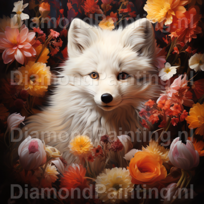 Diamond Painting Fox among flowers