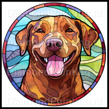 Diamond Painting Glas im Bleiglasstil Hund - Chesapeake Bay Retriever 02