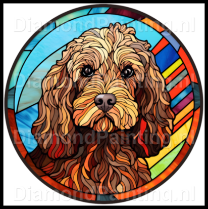 Diamond Painting Stained Glass Dog - Cockapoo 01