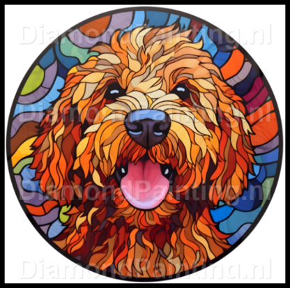 Diamond Painting Stained Glass Dog - Cockapoo 02