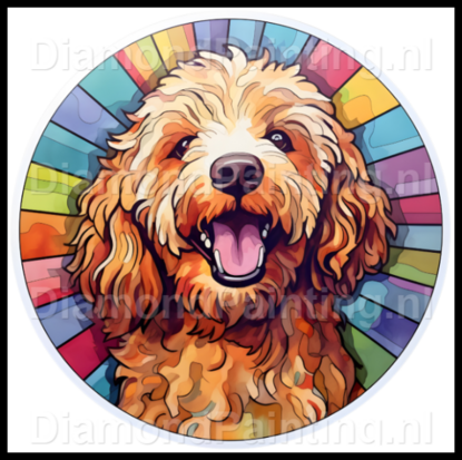 Diamond Painting Stained Glass Dog - Cockapoo 03