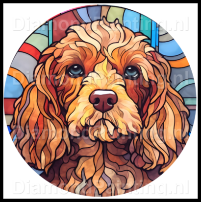 Diamond Painting Stained Glass Dog - Cockapoo 04