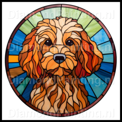 Diamond Painting Stained Glass Dog - Cockapoo 05