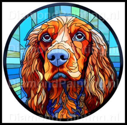 Diamond Painting Glas im Bleiglasstil Hund - Cocker Spaniel 01
