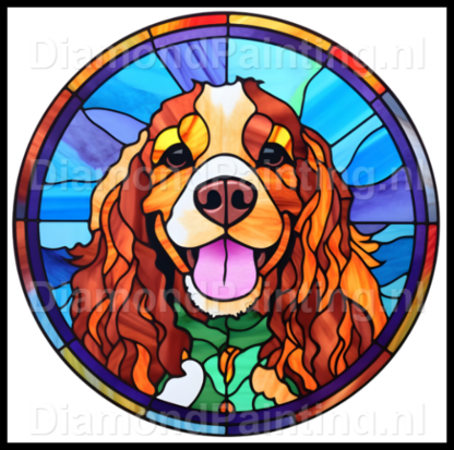 Diamond Painting Stained Glass Dog - Cocker Spaniel 02