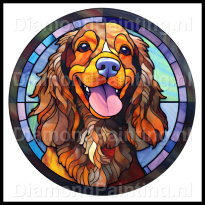 Diamond Painting Stained Glass Dog - Cocker Spaniel 03