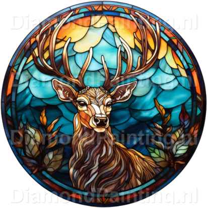 Diamond Painting Stained Glass Christmas Reindeer 03