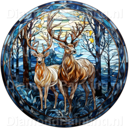 Diamond Painting Stained Glass Christmas Reindeer 05