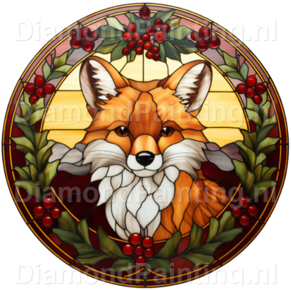 Diamond Painting Stained Glass Christmas Fox