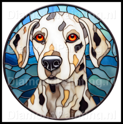 Diamond Painting Glas im Blei Hund - Dalmatiner 01