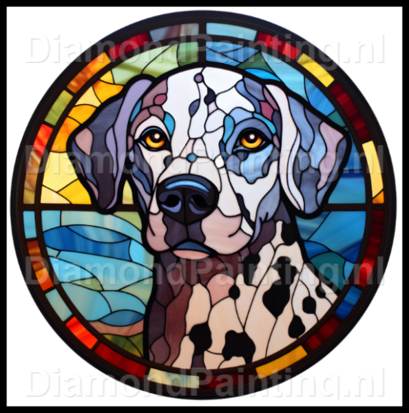 Diamond Painting Stained Glass Dog - Dalmatian 04