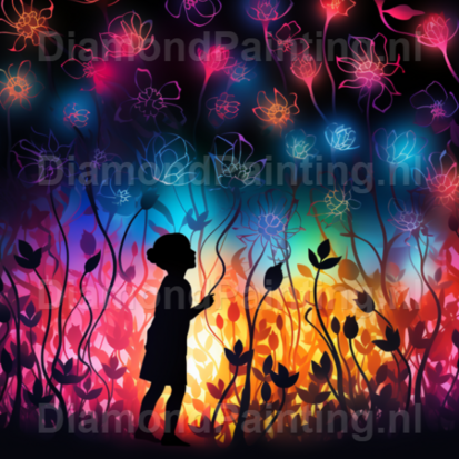 Diamond Painting Kleurrijke Silhouttes 05