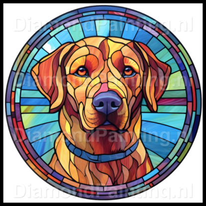 Diamond Painting Glas in lood Hund - Labrador Retriever 02