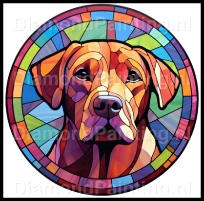 Diamond Painting Glas in lood Hond - Labrador Retriever 03