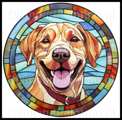 Diamond Painting Glas in lood Hond - Labrador Retriever 04