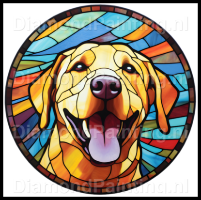 Diamond Painting Glas in lood Hund - Labrador Retriever 05