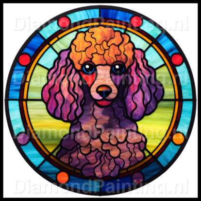 Diamond Painting Stained Glass Dog - Poodle 01