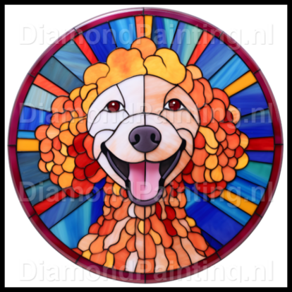 Diamond Painting Stained Glass Dog - Poodle 02