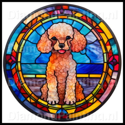 Diamond Painting Stained Glass Dog - Poodle 03
