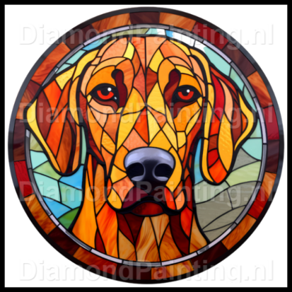 Diamond Painting Stained Glass Dog - Rhodesian Ridgeback 05