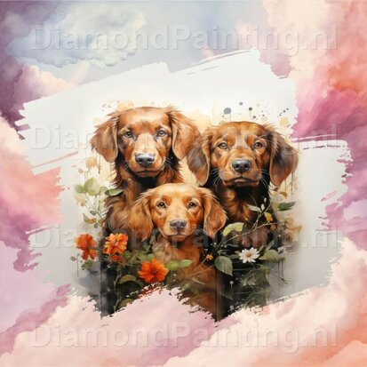 Diamond Painting Watercolor Dog - Irish Setter 02