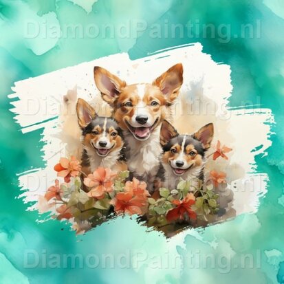 Diamond Painting Aquarel Hond - Basenji 01