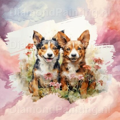 Diamond Painting Aquarell Hund - Basenji 02