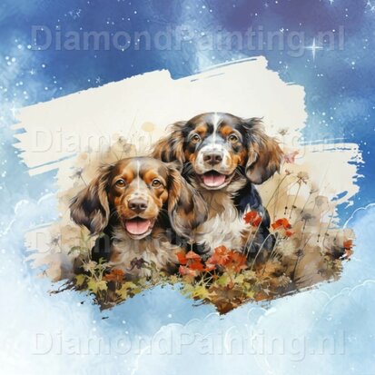 Diamond Painting Watercolor Dog - Basset Hound 01