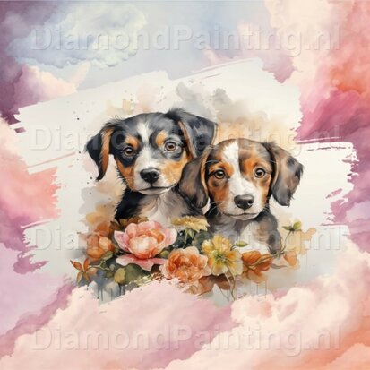 Diamond Painting Watercolor Dog - Beagle 02