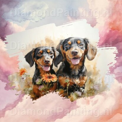 Diamond Painting Watercolor Dog - Bloodhound 01