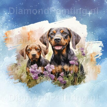 Diamond Painting Watercolor Dog - Bloodhound 02