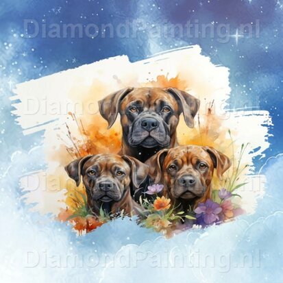 Diamond Painting Aquarel Hond - Bullmastiff 01