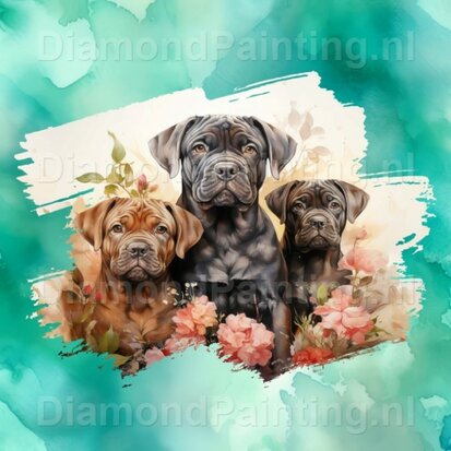 Diamond Painting Watercolor Dog - Bullmastiff 03