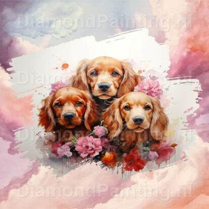 Diamond Painting Aquarell Hund - Cocker Spaniel 01