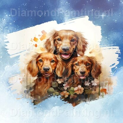 Diamond Painting Watercolor Dog - Cocker Spaniel 02