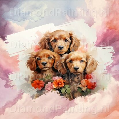Diamond Painting Watercolor Dog - Cocker Spaniel 04